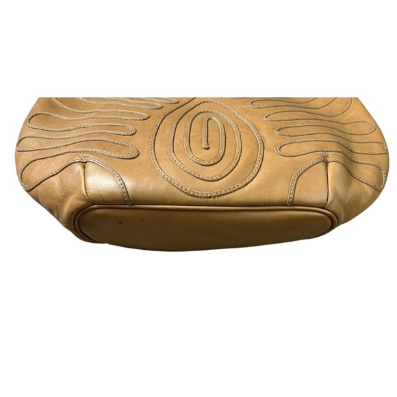 Tramontano Napoli Tan Leather Boho Hobo Shoulder Bag Handbag Purse - Picture 8 of 15